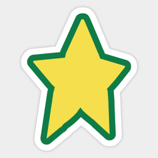 Yellow Star On Green Sticker